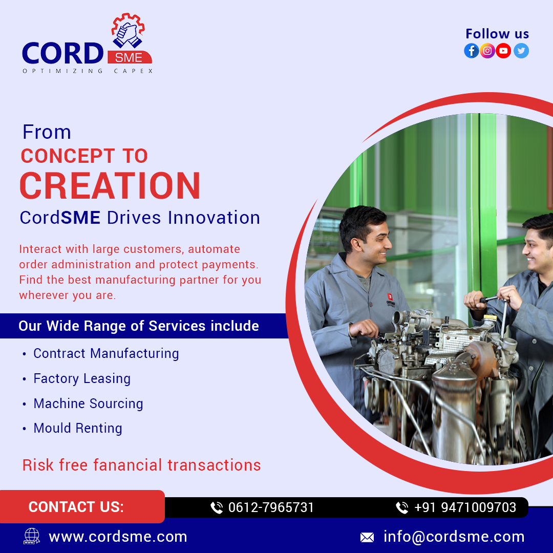 Are you tired of struggling with productivity and plant utilization?
Look no further! CORD SME is here to revolutionize the Indian manufacturing sector 👨‍🚒 .
#CORDSME #ManufacturingRevolution #ProductivityBoost #PlantUtilization #CollaborativeManufacturing #SecureTransactions