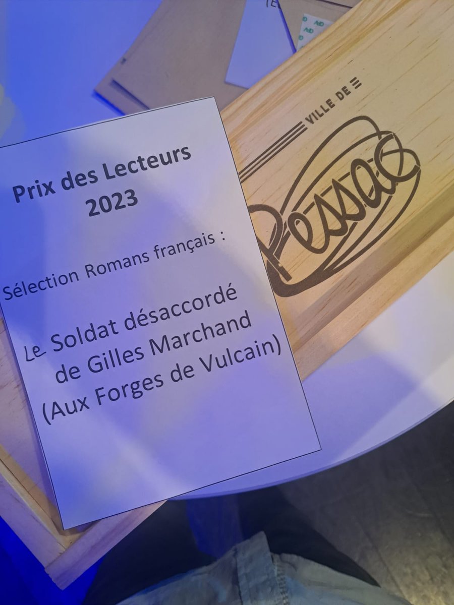 LE SOLDAT DÉSACCORDÉ de Gilles Marchand est lauréat du prix des lectrices et lecteurs de Pessac ! Bravo !

#lesoldatdesaccordé #prix #prixlitteraire #pessac #auxforgesdevulcain #premiereguerremondiale #gillesmarchand #roman