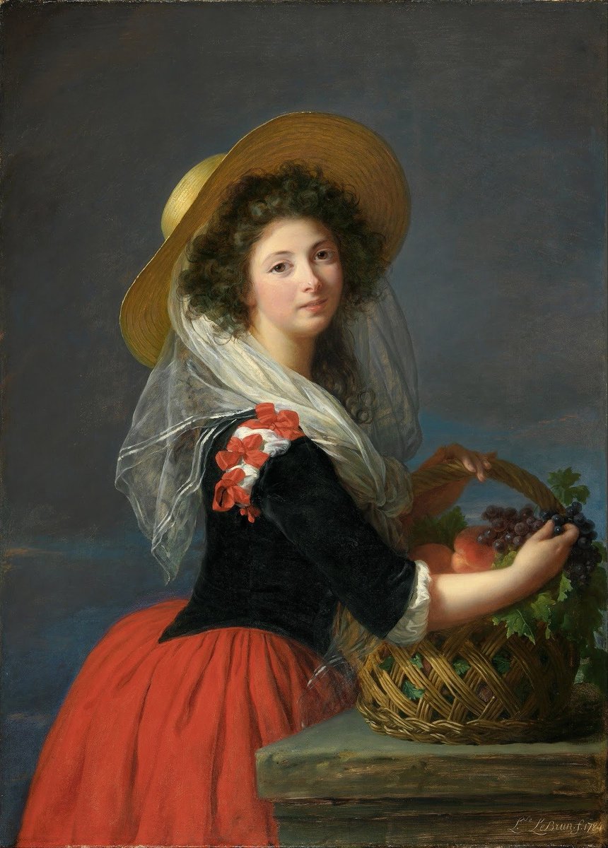KatharinaPistor's tweet photo. SELF-PORTRAIT WITH GARDEN HAT & BASKET OF FRUIT 'For My Daughter' - Elisabeth Vigée Le Brun (1755-1842) #vigee #vigeelebrun #art #artist #women #womanartist #mother #gardening #fruits #France #Peace https://t.co/OzjPCfYd3y