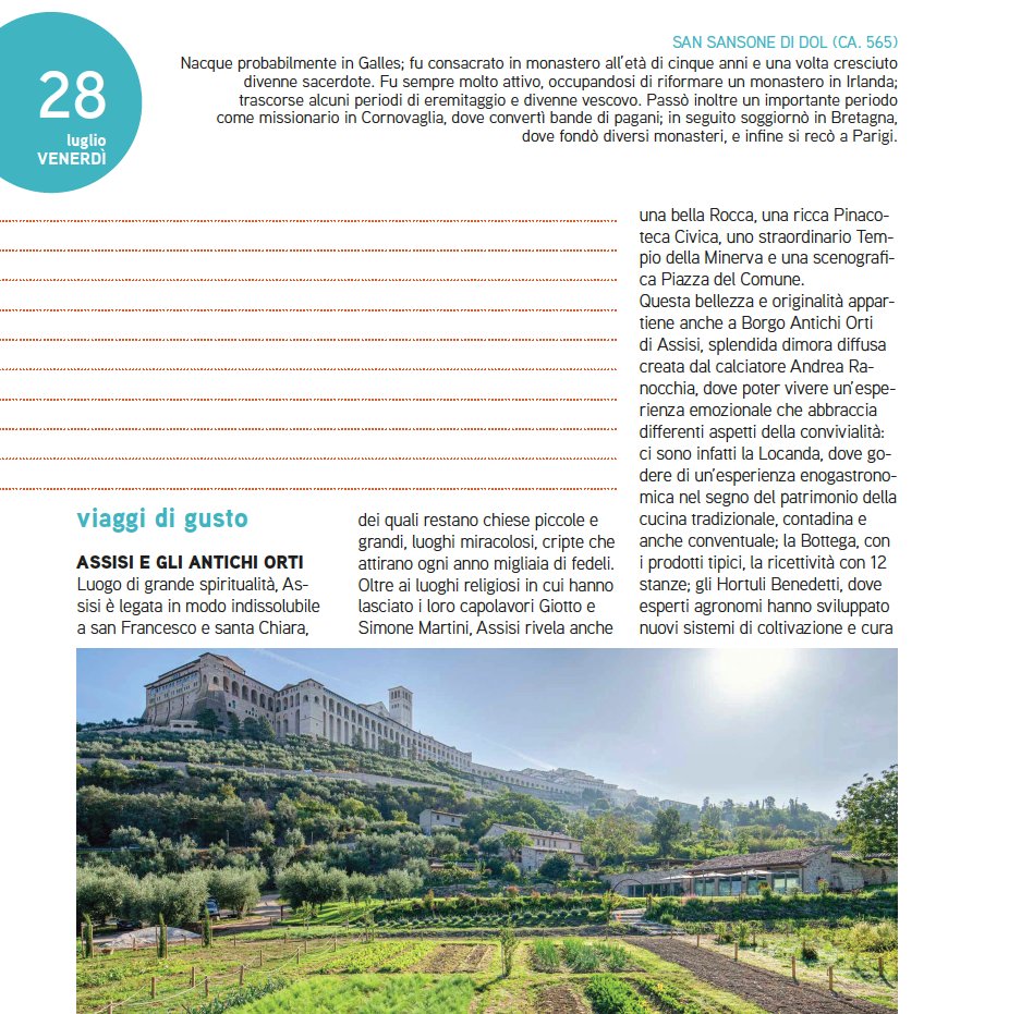 Buon venerdì! #Adesso vi presenta il Borgo Antichi Orti di Assisi, dimora diffusa dove vivere esperienze enogastronomiche locali. Oggi è San Sansone di Dol.