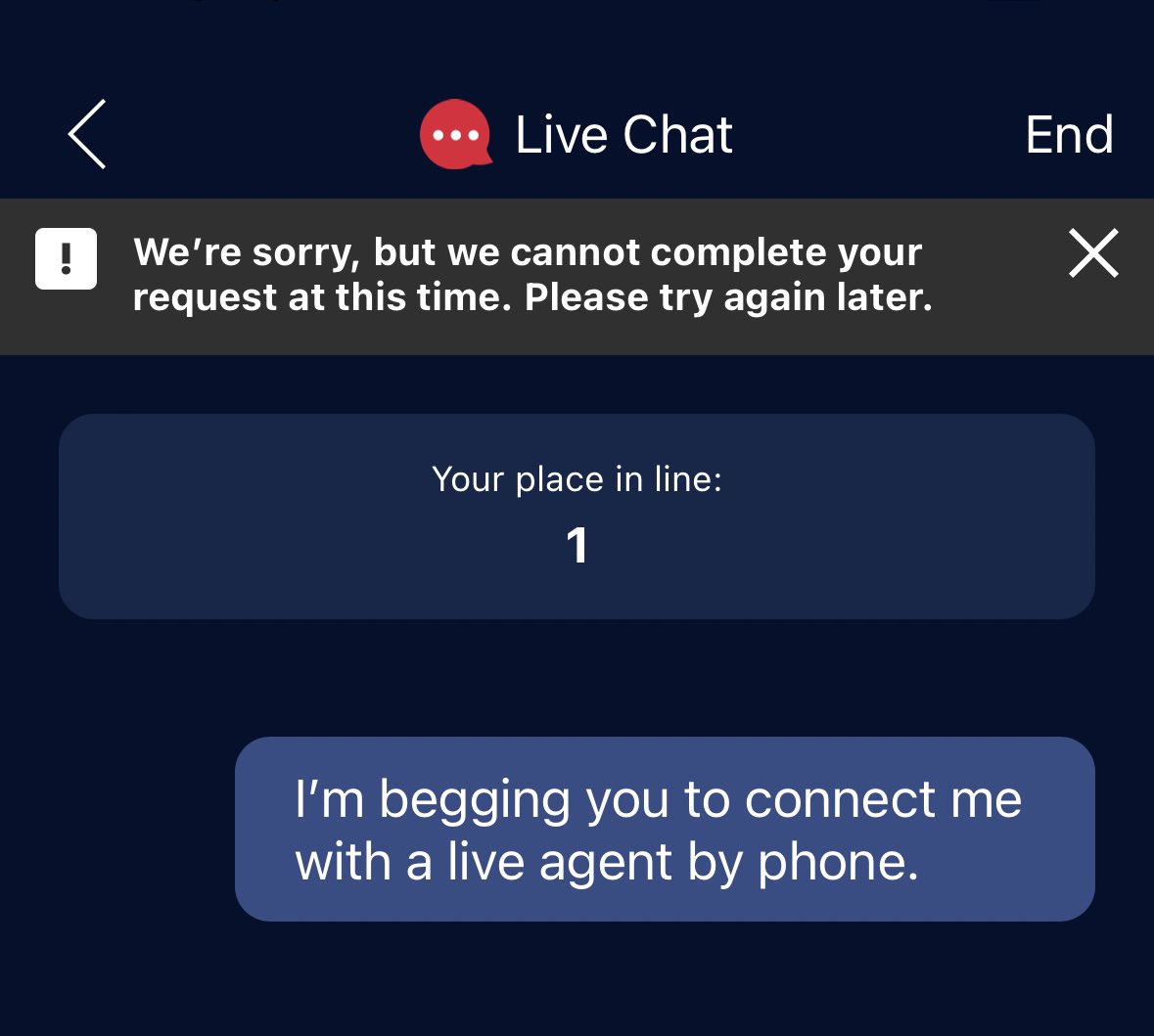 jaymetzger's tweet photo. @BankofAmerica This is not going well. https://t.co/xTtclwuEGH