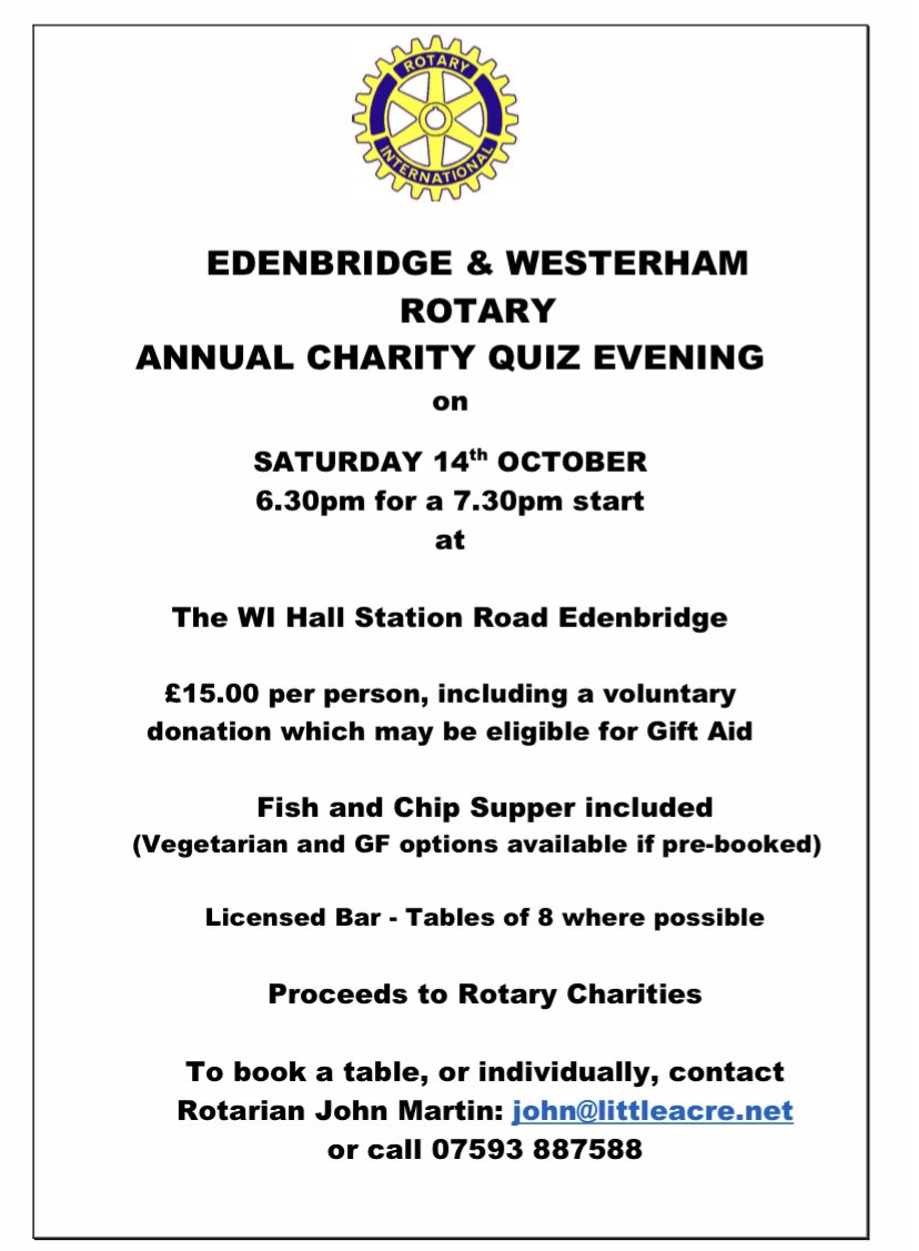 #westerham #edenbridge # charityquiz