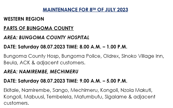 KenyaPower_Care's tweet photo. Good evening, please find the scheduled power interruptions for tomorrow. ^MM https://t.co/OJTx2dk7dL