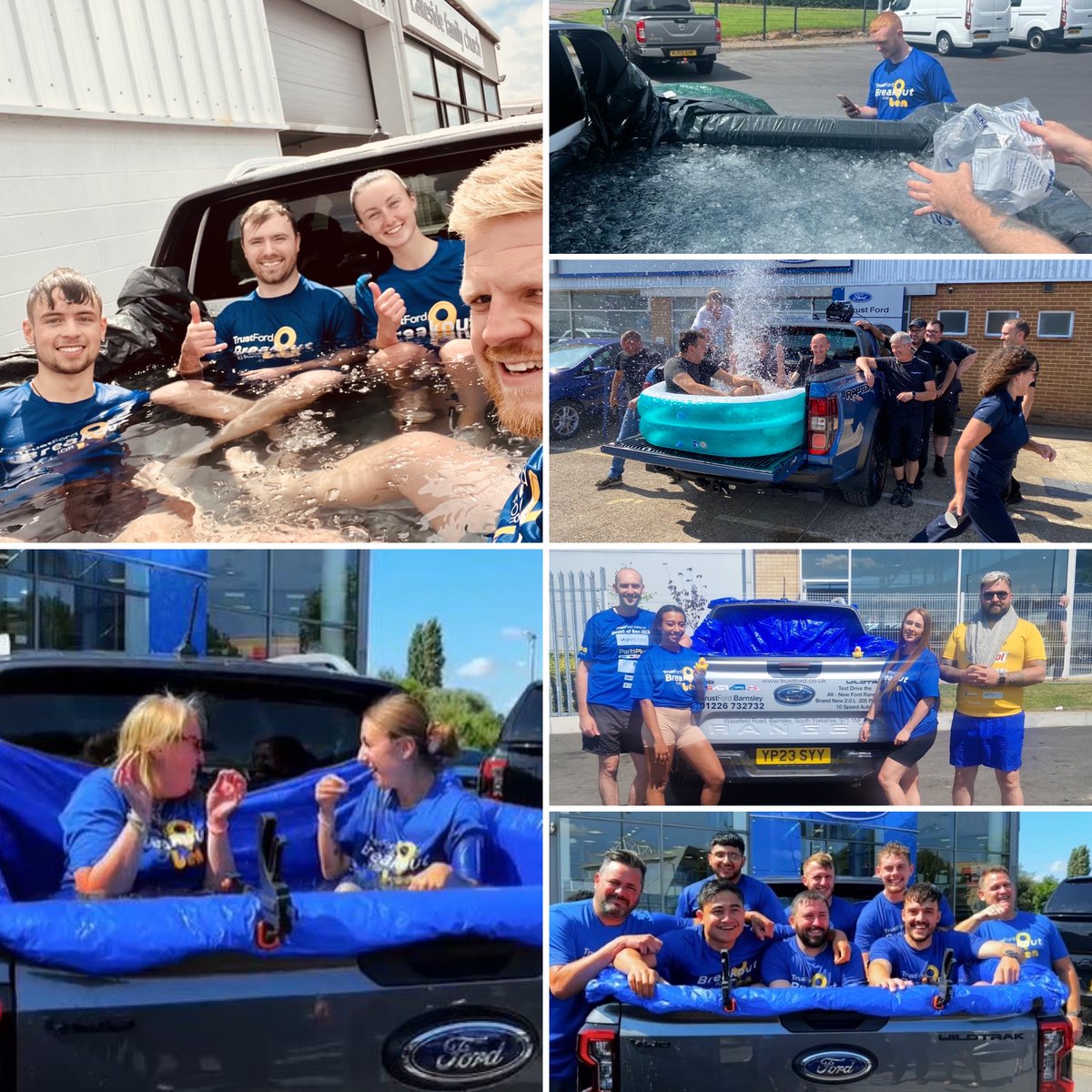 TrustFordUK's tweet photo. Huge well done to our colleagues who took part in a cold water plunge today as part of our Breakout for Ben Summer Challenge, to raise money for charity partner @BenSupport4Auto π₯ΆβοΈ
#BreakoutForBen #TrustFord https://t.co/0aHCPYJALd