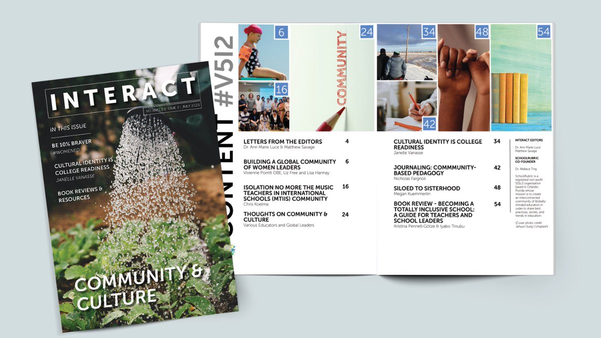 Community &amp; culture are two essential elements of high-functioning schools. Read stories, articles, quotes, book reviews, and more in InterACT Magazine Volume 5, Issue 2!

Read here: adobe.ly/44q1rg0