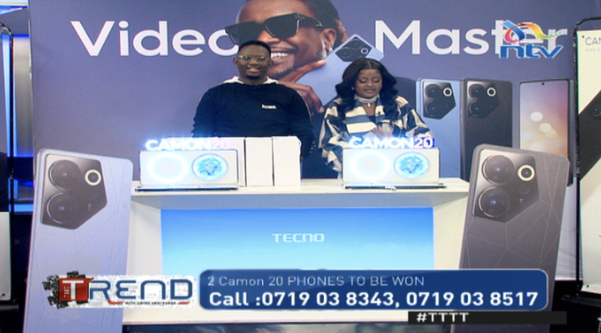 ntvkenya's tweet photo. We are giving away two TECNO CAMON 20 phones tonight.
How to win?
Tune in, call and answer a few questions.
#CAMON205G #VideoMaster #HeyAmina #TTTT https://t.co/gsUUU2eamR