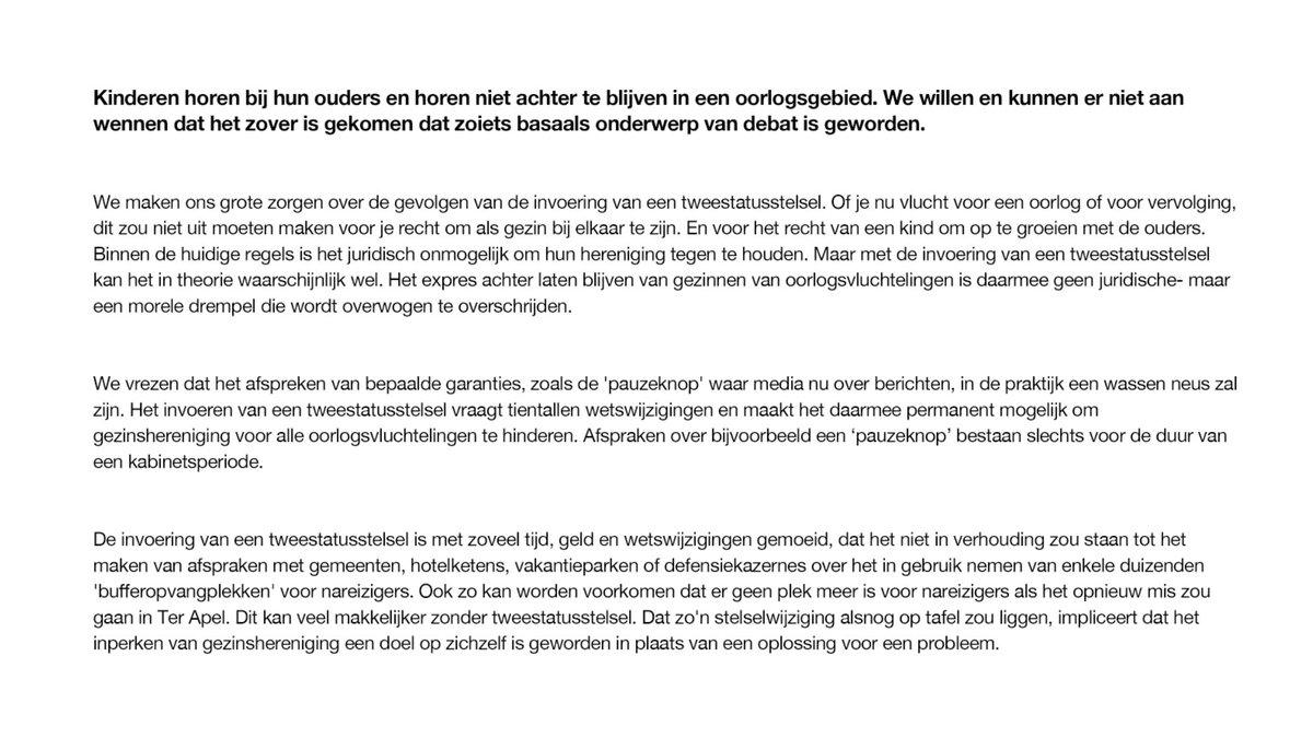 Een 'pauzeknop' of een wassen neus? Kinderen horen bij hun ouders en zeker niet in een oorlogsgebied. Onze reactie op het #crisisoverleg 👇