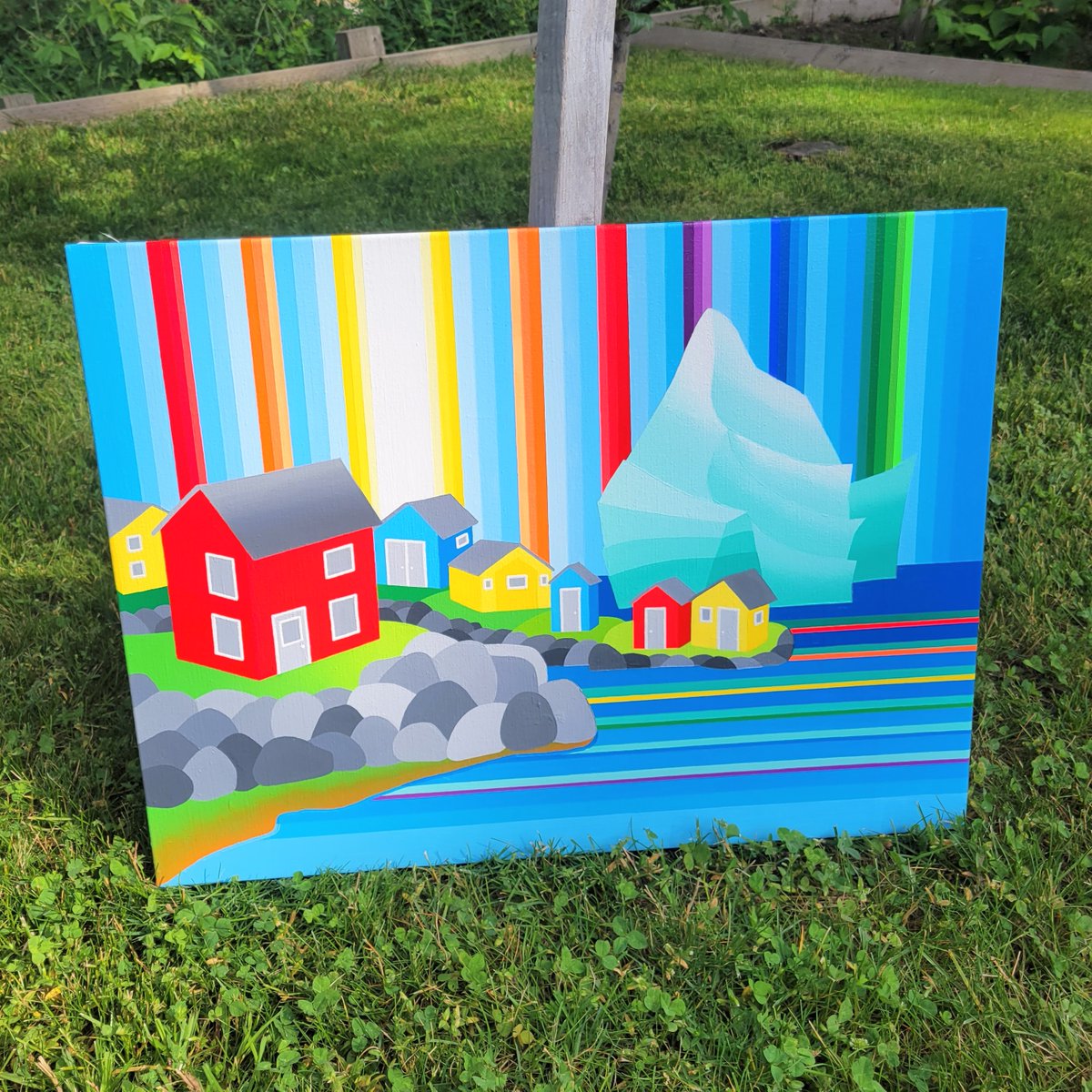 Painting 1 of 13 in my #Canada series 🇨🇦
Twillingate, Newfoundland

#canadianartist #barcodelandscapes #danielleharshenin #twillingate #newfoundland #newfoundlandandlabrador #iceberg