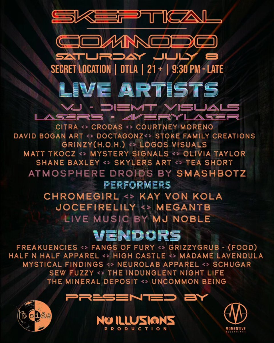 Tomorrow it's going down! 👇
On top of a stacked musical line up we have an insanely talented group of performers, vendors, painters, VJ and Laser tech! ✨️
We can't wait to show you all everything we've been working so hard on for this event. Ticket link in bio 🎫