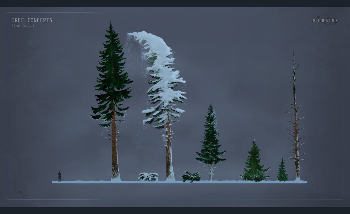 BloodstockGame's tweet image. the first concepts I made for this project, I’m very interested in cinematography/lighting and I wanted the game to be cold but also warm and inviting, so lots of tiny lamps on trees along main roads to help guide the player isn’t historically correct but &amp;lt;3 #gamedev #conceptart