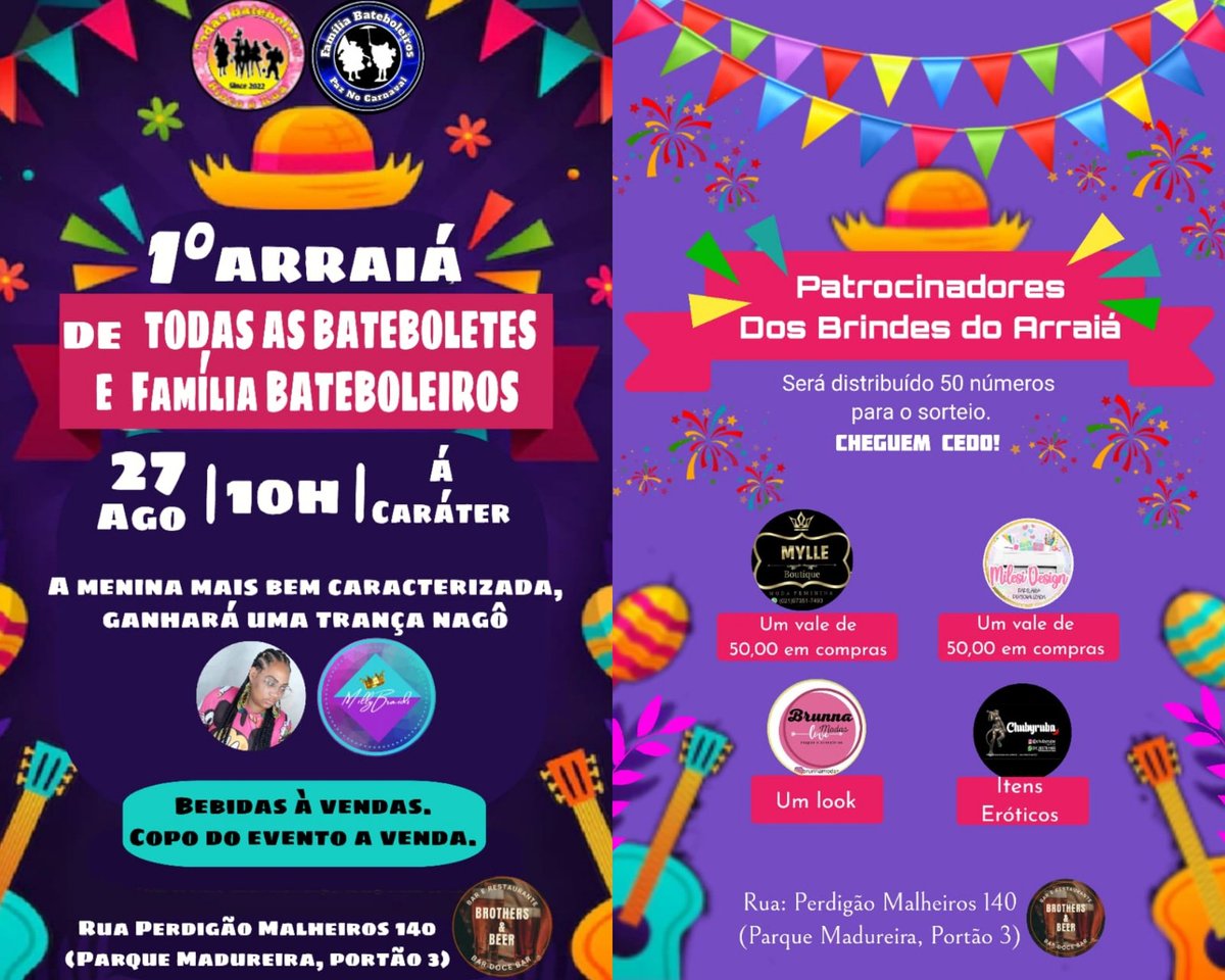 AndresaaPimenta's tweet photo. Todas bateboletes &amp; Família Bateboleiros, vem convidar todas (os) Para nosso Arraiá Pedimos encarecidamente que venha no intuito de novas amizades, confraternização, respeito e humildade .AQUI NÃO TEMOS ESPAÇO PARA RINCHAS , BRIGAS E DISCÓRDIAS . SER FOR NESSE INTUITO NEM VAI . https://t.co/SiTd721Sn7