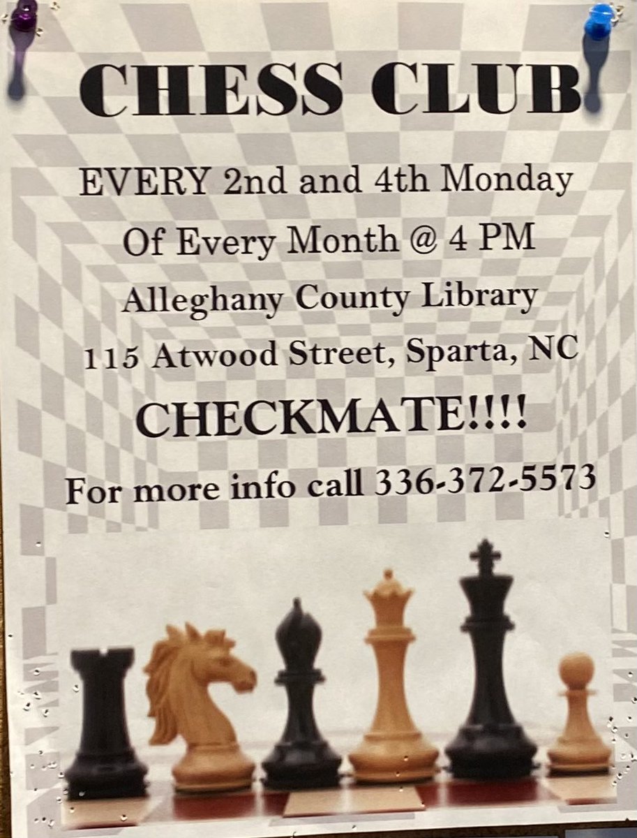 Library_Sparta's tweet image. Chess Club July 10 4 PM