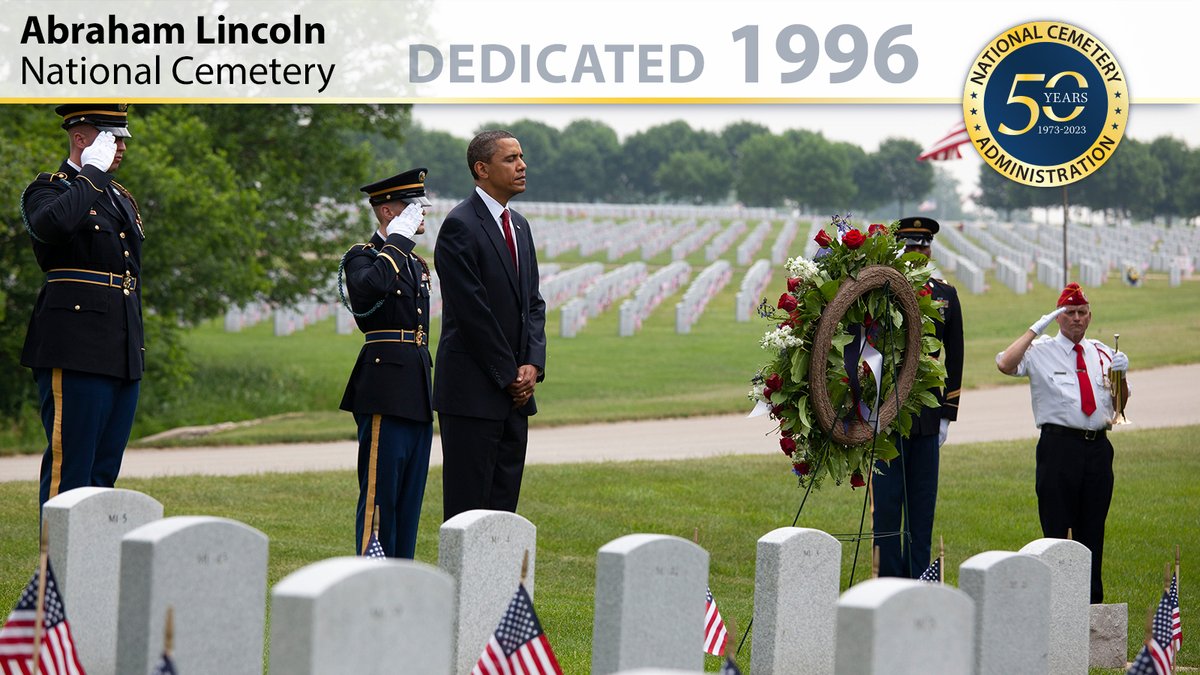 We've added 53 cemeteries in 50 years since our founding. Abraham Lincoln NC is 1 of only 2 visited by a president in office. Memorial Day 2010, President Barack Obama placed a wreath.
#HonoringVeteranLegacies
Photo courtesy Barack Obama Presidential Library, by Pete Souza. https://t.co/yCxmwnlnUN