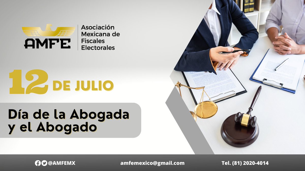 AMFEMX's tweet photo. 12 de julio #DíaDeLaAbogada #DiaDelAbogado https://t.co/5n0hgNK41F
