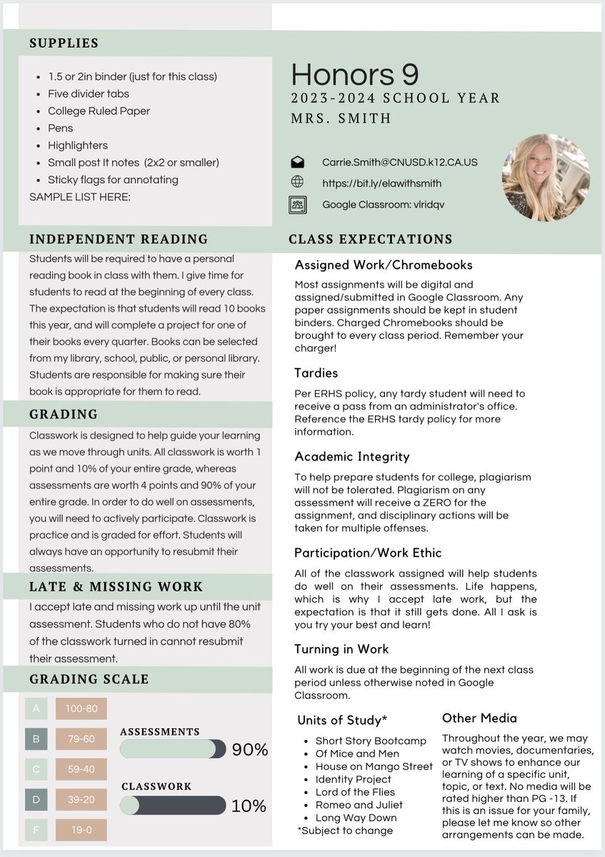 Slowly starting to get things going for next school year. <a href="/canva/">Canva</a> resume templates are perfect for a syllabus 🫶🏻