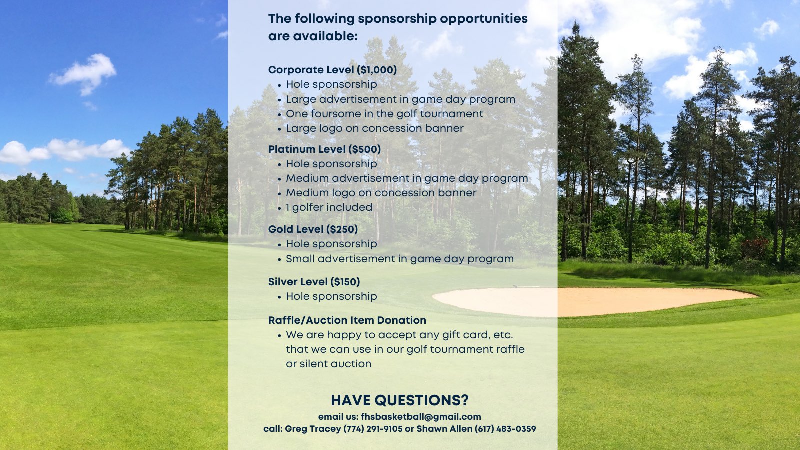 FHS Basketball Golf Tournament scheduled for Sep 25, 2023 - 1 FHS Basketball Golf Tournament scheduled for Sep 25, 2023 - 2