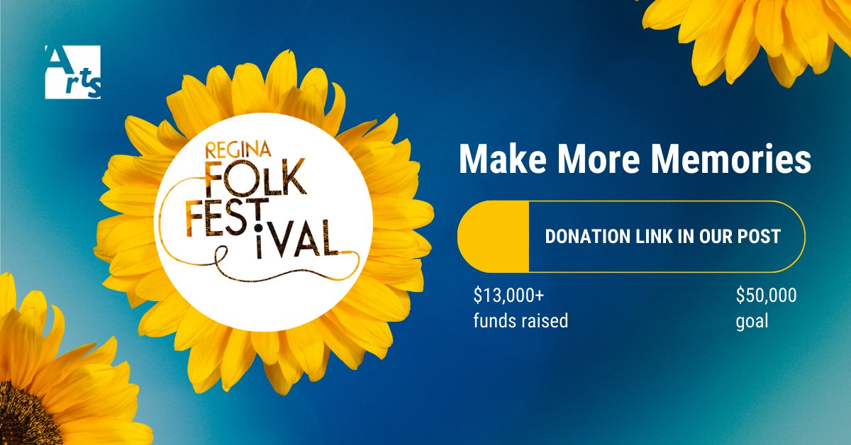 skartsalliance's tweet photo. Help Make More Memories and ensure the @ReginaFolkFest  lives on beyond this summer. A donation of $20, $50, or $100 – or whatever amount you choose – can keep the magic alive. 🎶🌻

Please donate today 👉 https://t.co/EuDLBtQAmR 

#ReginaFolkFestival #HelpTheRFF #Donate https://t.co/hbnXLXPeII