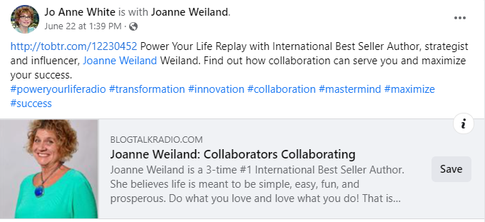 I had such a great time during my Interview with Dr. Jo Anne White on Power Your Life Network! buff.ly/3O2Q4VA 

#LinktoEXPERT #PowerYourLifeNetwork #TimeWellSpent