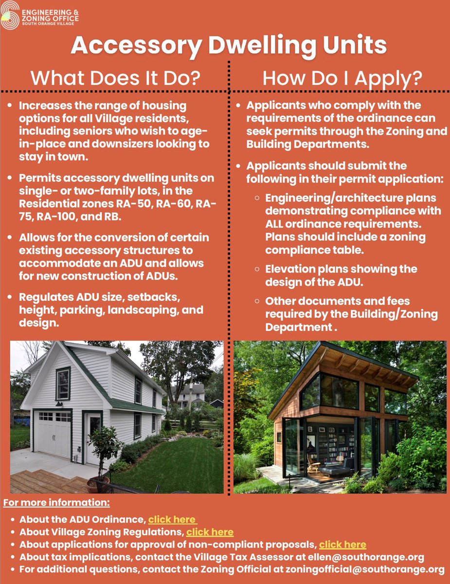 Topology_is's tweet image. Not sure if you heard the news, but #ADUs are coming to @southorangenj! 🏘 Earlier this year #SouthOrange adopted their #accessorydwellingunit ordinance, another recommendation from the new Master Plan!