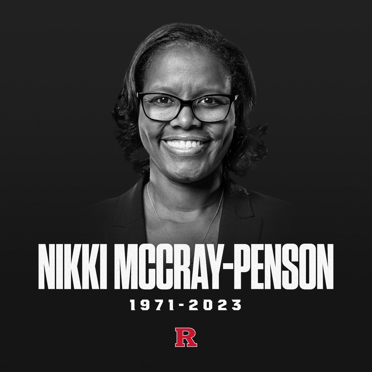 RutgersWBB's tweet photo. Rutgers Community mourns the loss of Women's Basketball Assistant Coach Nikki McCray-Penson ❤️

📰: https://t.co/Q7jeFEoIlj

#GoRU | #RUWBB https://t.co/xWi5Joil2Y