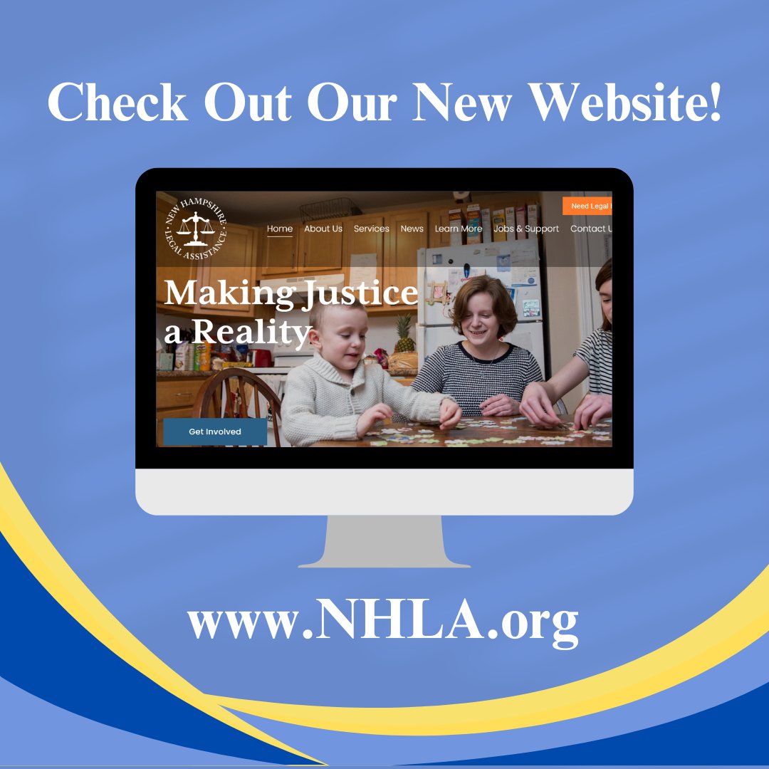 NH Justice for All (@nhjustice4all) on Twitter photo We're excited to announce that the new NHLA website is live! Staff members have worked hard on this overhaul with the goal of making access to legal resources as user-friendly as possible. You can check it out for yourself at NHLA.org. We're excited to announce that the new NHLA website is live! Staff members have worked hard on this overhaul with the goal of making access to legal resources as user-friendly as possible. You can check it out for yourself at NHLA.org.