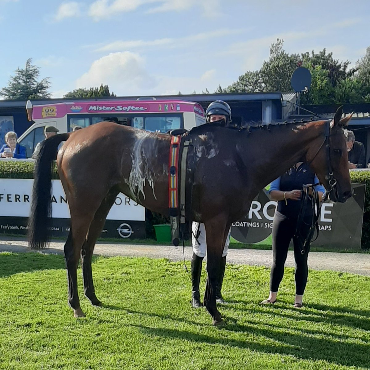 I spent the morning shadowing/assitant training at John McConnells and wouldn't you know they only went and had an across the card double at Bellewstown & Wexford this evening 😉 Well done @DonaghOConnor @benharvey11 and all the team in Rockview Stables 🥇🥇