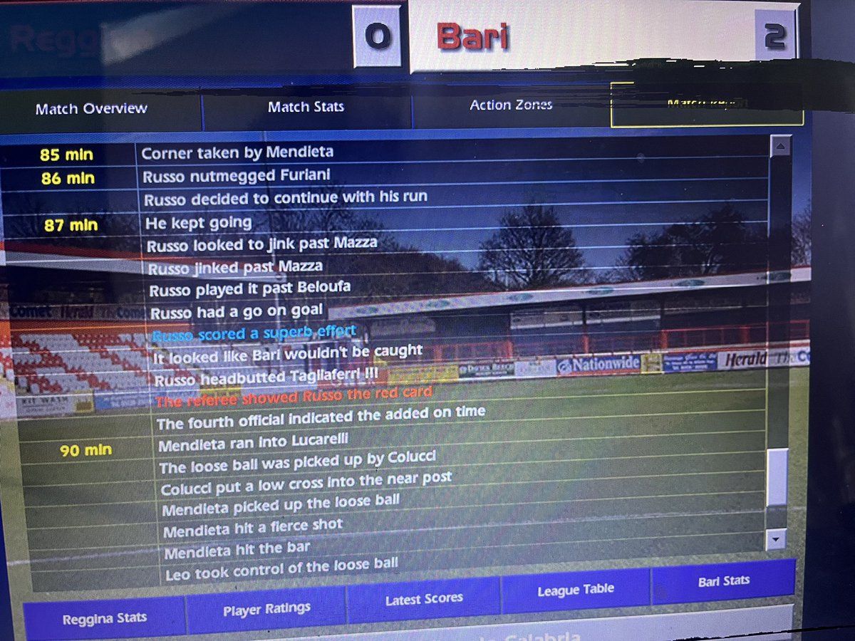 ChampmanPosh's tweet photo. Top class looking player I’ve got here but he has to learn how to celebrate goals better than this. 8 match ban now #cm0102 https://t.co/5HBhSHwCxM