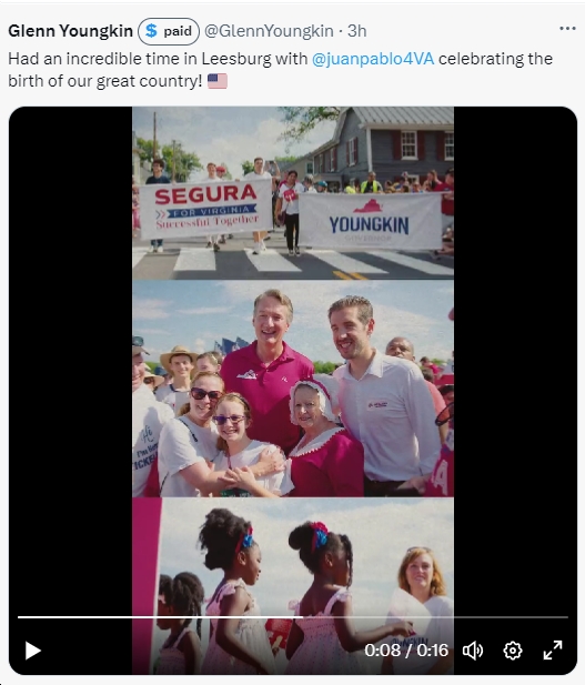 bluevirginia's tweet photo. Literally THE LAST thing Virginia voters should want to do this November is elect another rich right-wingnut (in this case, Juan Pablo Segura; in November 2021, Glenn Youngkin) pretending to be a "moderate" or whatever. Go @RussetPerry! https://t.co/YX75CC1LpG https://t.co/Hu71IyPkT8