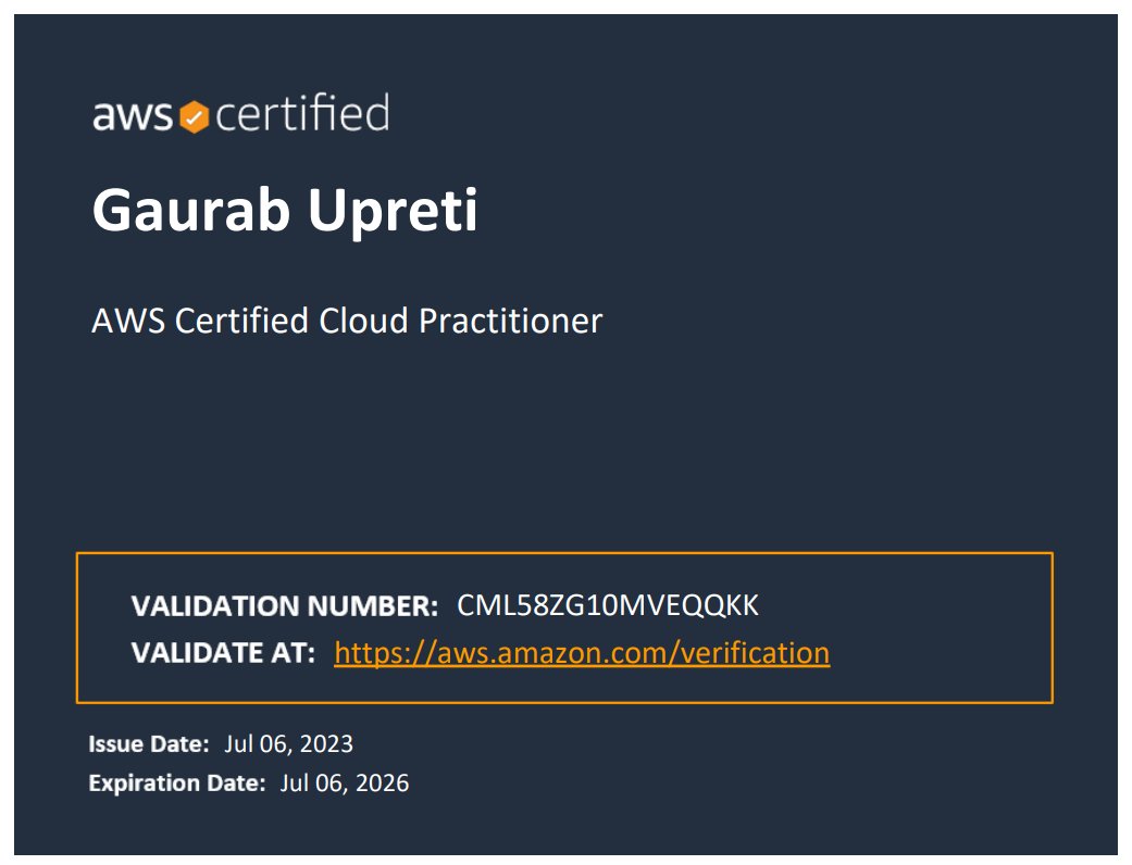 I'm an AWS CERTIFIED CLOUD PRACTITIONER now.

After a month of learning the Cloud in AWS, I'm able to pass the exam for AWS Certified Cloud Practitioner.
Thanks to Leapfrog 60DaysofLearning.

Badge:
credly.com/badges/de84669…

#60DaysOfLearning2023 #LearningWithLeapfrog #LSPPD37
