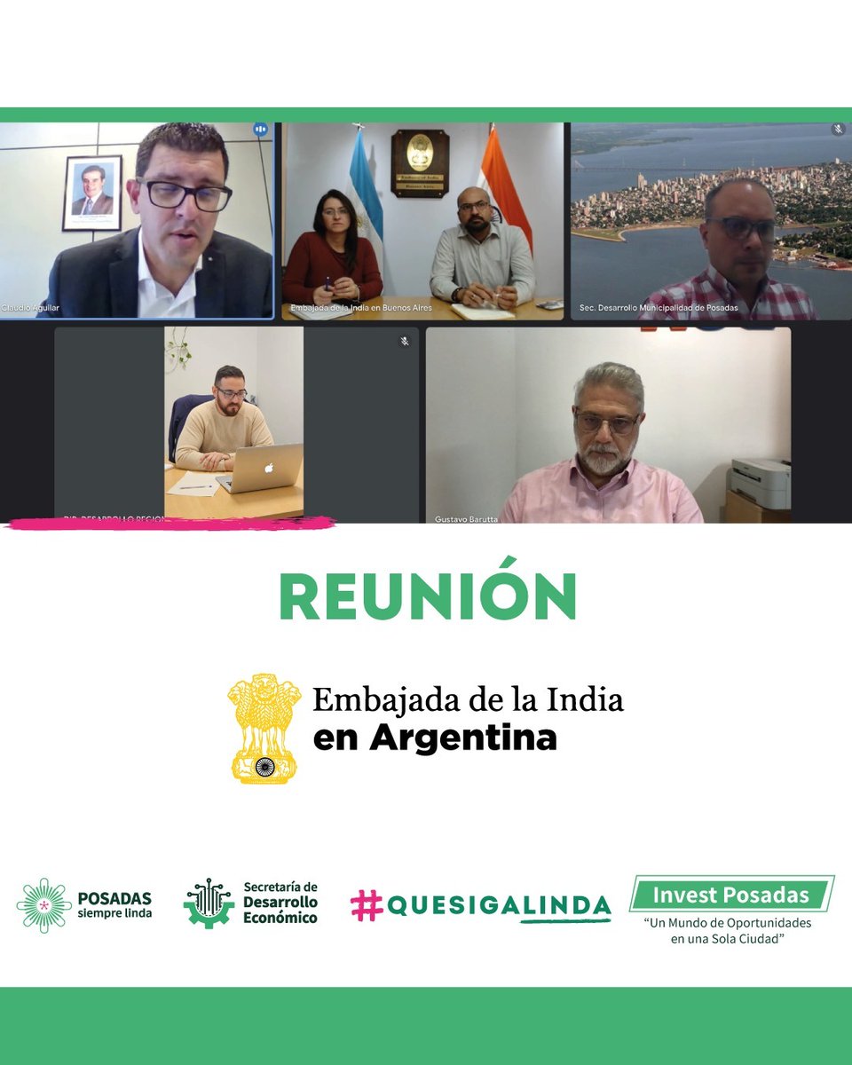 aguilarclaudiok's tweet photo. En reunión con el Agregado Comercial y Político de la @Indembarg Mr. Joydip, y la Ejecutiva Comercial, presentamos el programa #InvestPosadas, que tiene como finalidad generar vínculos a nivel internacional y promover la atracción de inversiones y promoción de exportaciones. https://t.co/vUWzHntU87