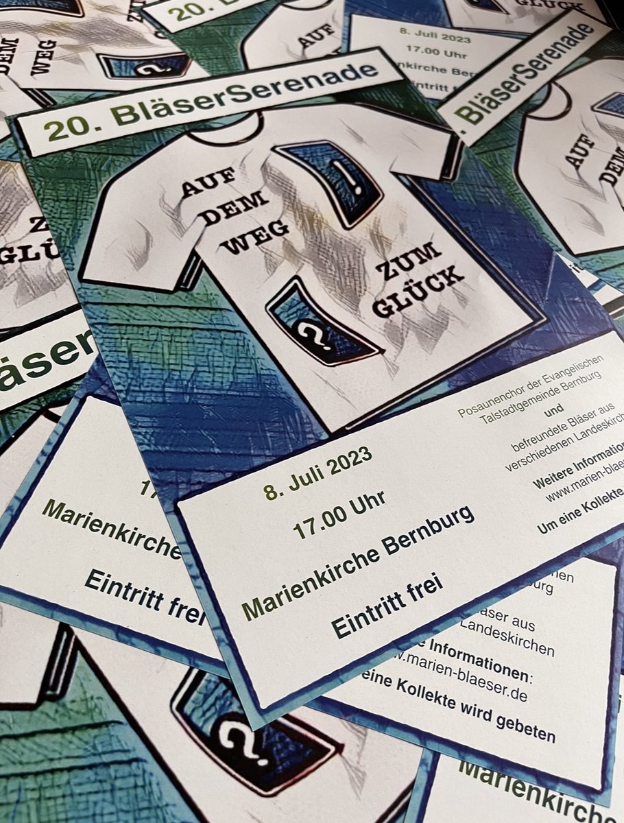 Freuen Sie sich auf wunderbare Musik im Schatten der Bäume an der Marienkirche in Bernburg. Morgen (8.7.23) um 17 Uhr geht es los.

Informationen: marien-blaeser.de