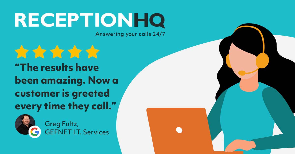 ReceptionHQ_US's tweet photo. Missing calls? Customers getting frustrated? That was the case for #businessowner Greg Fultz. Then Greg found us. He says: "The results have been amazing."
Be like Greg. Call us today on (866) 913-3533 or sign up online for a free trial!
#businesssupport #livecallanswering https://t.co/vGWIQV5AHE