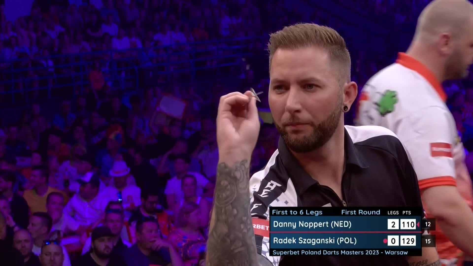 Darts on Twitter: "NOPPERT IN CONTROL! Deadly doubling from the Dutchman! Danny Noppert follows up his second maximum with a 110 checkout to stretch his lead to 3-0 with 15-darters!