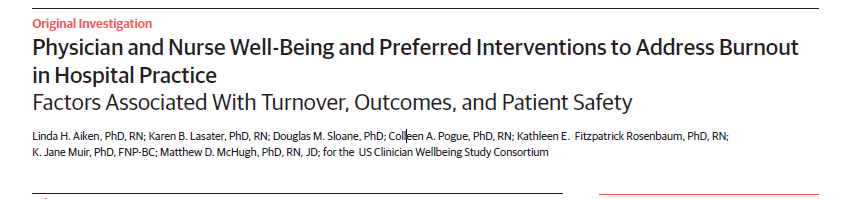 New <a href="/Penn_CHOPR/">Center for Health Outcomes and Policy Research</a> paper in <a href="/JAMAHealthForum/">JAMA Health Forum</a> shows improving hospital #nursestaffing is ranked high by MDs &amp; RNs as important to reducing their burnout. Almost half lacked confidence in hospital Mgmt. to improve care. #NurseTwitter <a href="/k_lasater/">Karen Lasater PhD RN FAAN (she/her)</a> <a href="/PennNewsToday/">Penn News</a> 
jamanetwork.com/journals/jama-…