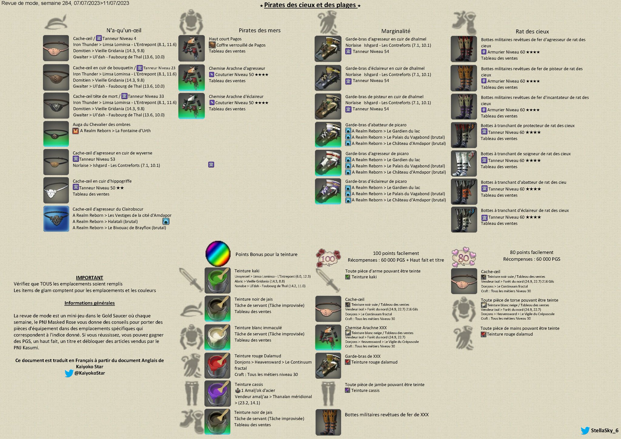 Stella Sky on Twitter "Revue de mode FR semaine 284 (Du 07/07 au 11/07/2023) FR FFXIV FF14 
