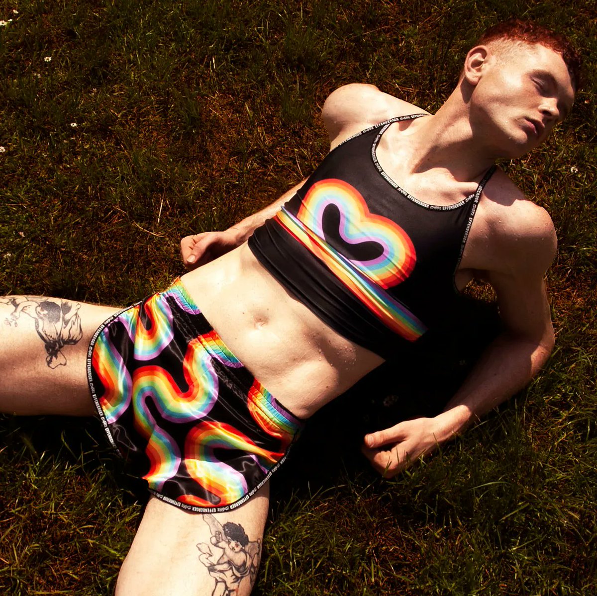 Unapologetic and chic, this Pride themed crop top and shorts combo is everything you need to slay this season 🌈💅🏼 Made for the fierce and fabulous, <a href="/markgilleran/">mark gilleran</a> is serving major style inspo🔥 

📷  <a href="/timogerber/">Timo Gerber</a>