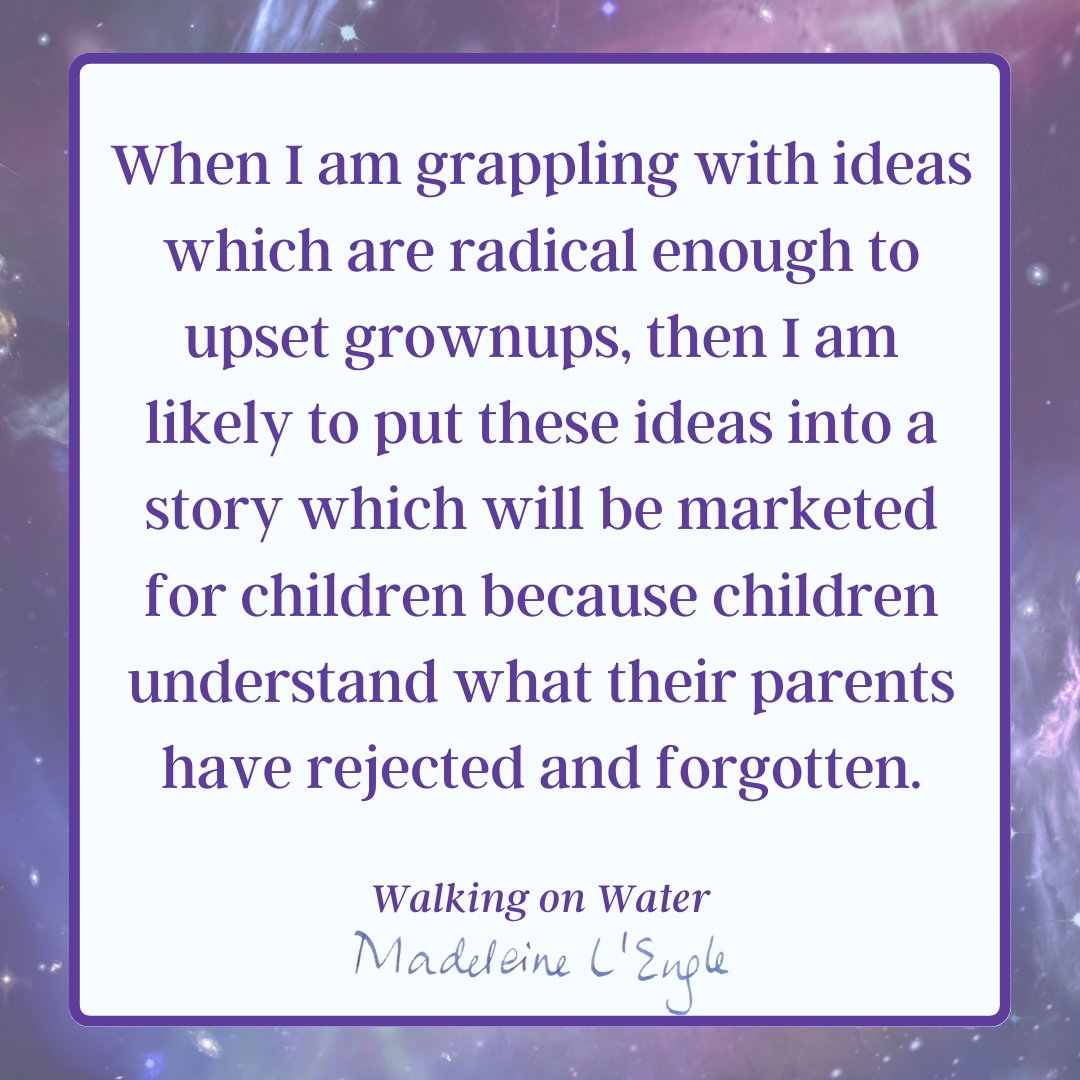 When I am grappling with ideas which are radical enough to upset grownups, then I am likely to put these ideas into a story which will be marketed for children because children understand what their parents have rejected and forgotten.
Walking on Water