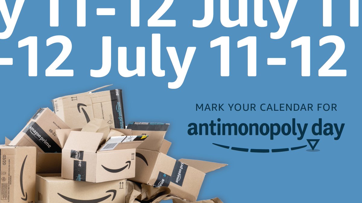 ilsr's tweet photo. Amazon abuses its monopoly power to exploit small businesses — engaging in predatory pricing, stealing ideas to launch rival products, and pocketing over a third of independent sellers’ revenue through exorbitant fees — and it’s time to fight back. #AntimonopolyDay #PrimeDay2023 https://t.co/PZNwXC50Rj