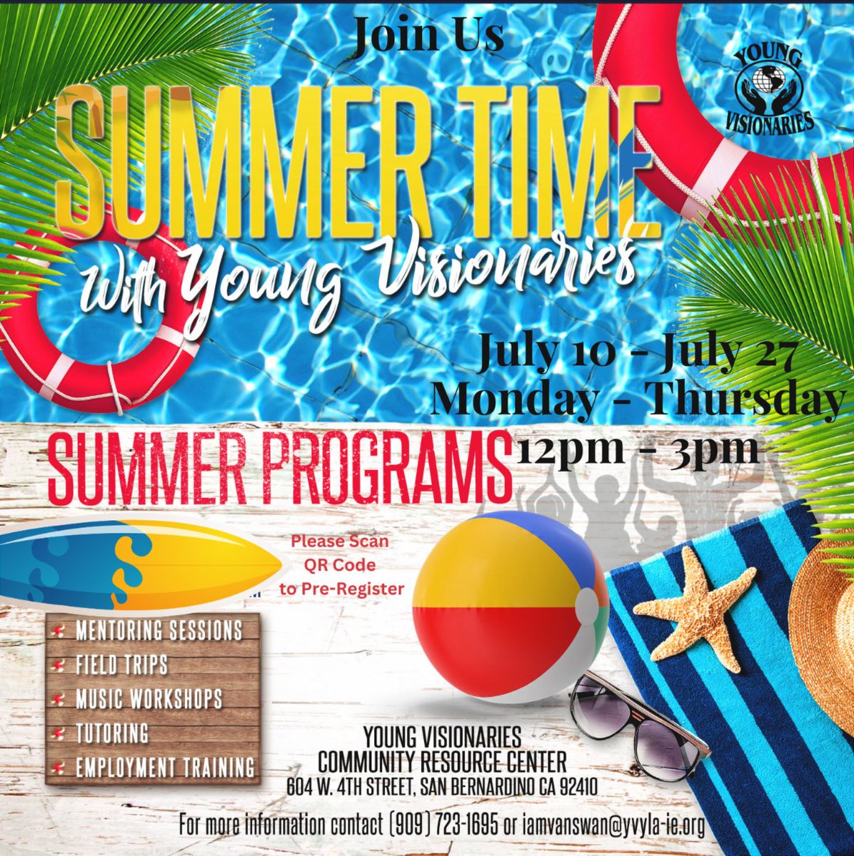 Register Now for Our Summer Youth Programs (music, Mentoring, Field Trips, and More) conta.cc/46Ba7Sr
conta.cc/3NHWBE3