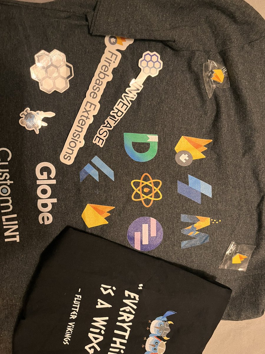 J_Akello's tweet photo. Love the @invertaseio Tee and swags from their booth at #FlutterConBerlin ๐ฅณ๐ฅณ๐๐พ
And finally also got new pair of #firebase earrings to rock ๐ฏโโ๏ธ
#flutter #ftcon23 https://t.co/SwJfjlWQ7R