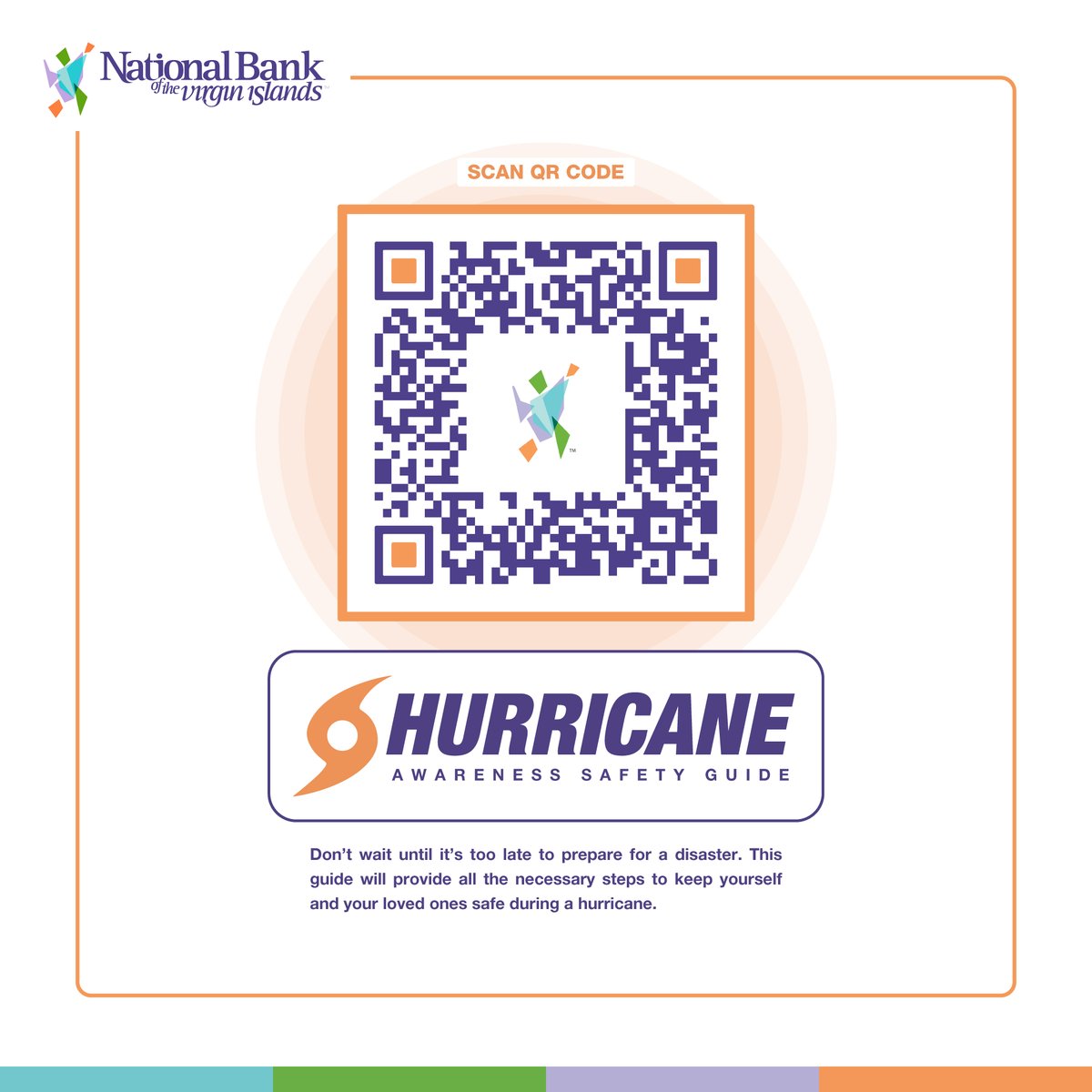 BankIslands's tweet photo. Be safe always; make sure your assembled supplies are within reach. Email or call us for all your banking needs.
#nbvi #theofficialbankofparadise #yourcommunitybank #hurricaneawareness #preparednesstips #generalawareness https://t.co/ZlpiSfApka