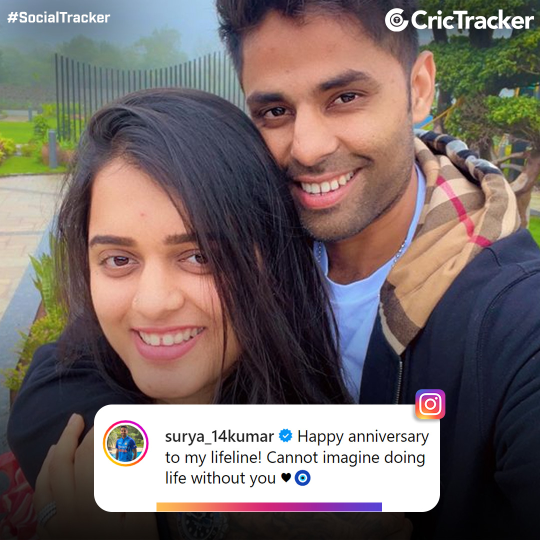 Cricketracker's tweet image. Happy anniversary to the wonderful couple, Suryakumar Yadav and Devisha Shetty! 🫶❤️

📸: Suryakumar Yadav

#SuryakumarYadav #DevishaShetty