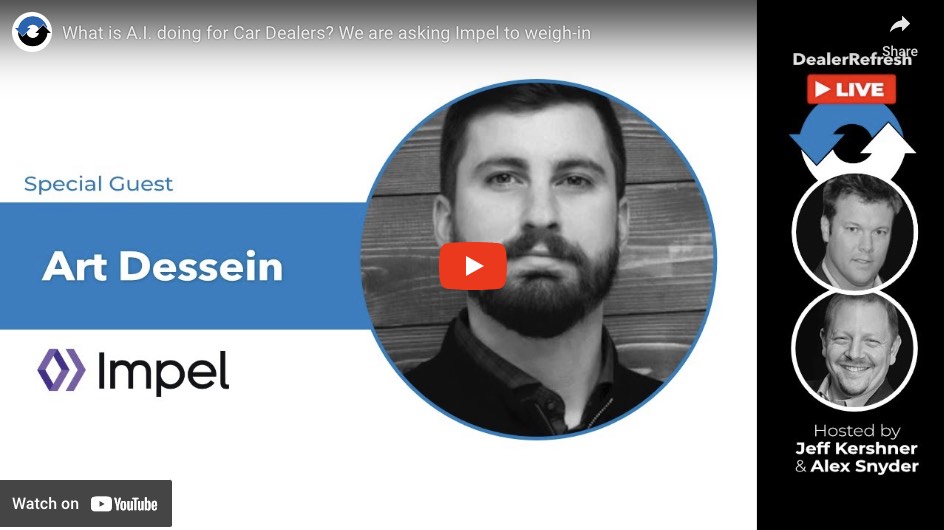 dealerrefresh's tweet photo. What is A.I. doing for Car Dealers? On this weeks #RefreshFriday show we speak with Art Dessein of https://t.co/pP1945ze8D on what A.I. in the car business REALLY IS. Join us LIVE this Friday - https://t.co/Wmy5jp3kH4 https://t.co/qEWS37MRhB
