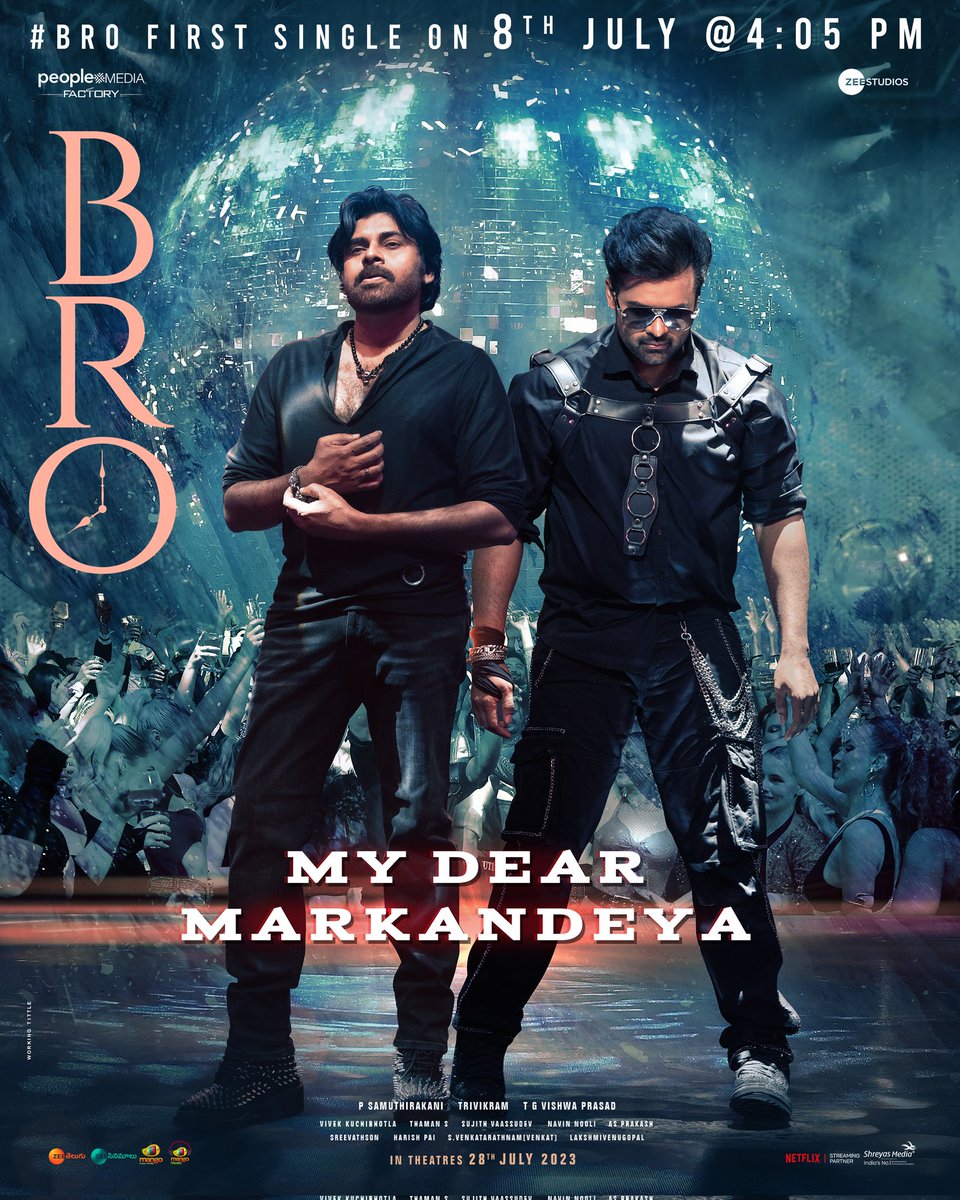 peoplemediafcy's tweet photo. The Duo @PawanKalyan&  @IamSaiDharamTej's SWAG & ENERGY will set the dance floor on 🔥

#BroTheAvatar 1st Single #MyDearMarkandeya Tomorrow at 4:05pm 🤙

@thondankani @MusicThaman @vishwaprasadtg @vivekkuchibotla @sujithvasudev @NavinNooli @lemonsprasad @SVR4446 @neeta_lulla @ZeeStudios_ @zeestudiossouth @MangoMusicLabel

#BROFromJuly28th