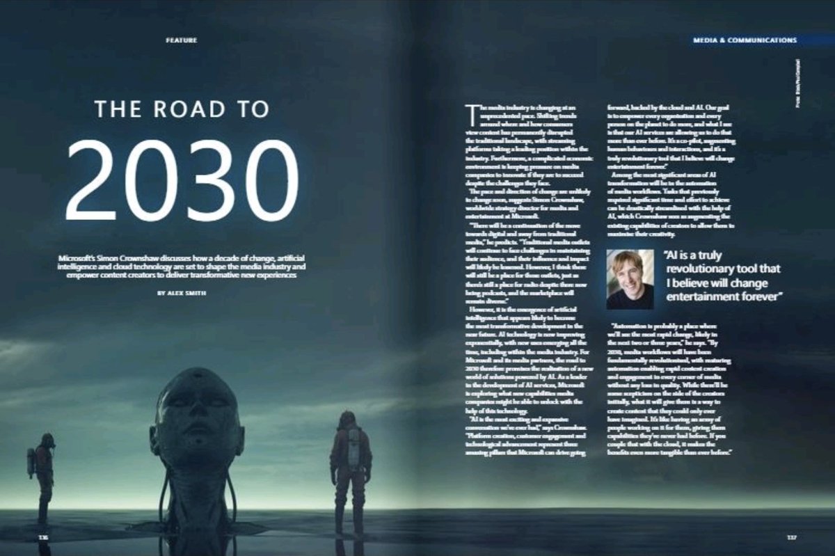 I produced an article with <a href="/Microsoft/">Microsoft</a>, <a href="/nvidia/">NVIDIA</a>, <a href="/Devoncroft/">Devoncroft Partners LLC</a>, <a href="/MovieLabsNews/">MovieLabs</a> and other big industry names in the latest issue of <a href="/tech_record/">Technology Record</a>. I'm pretty proud of it. Check it out here: technologyrecord.com/digital/magazi…