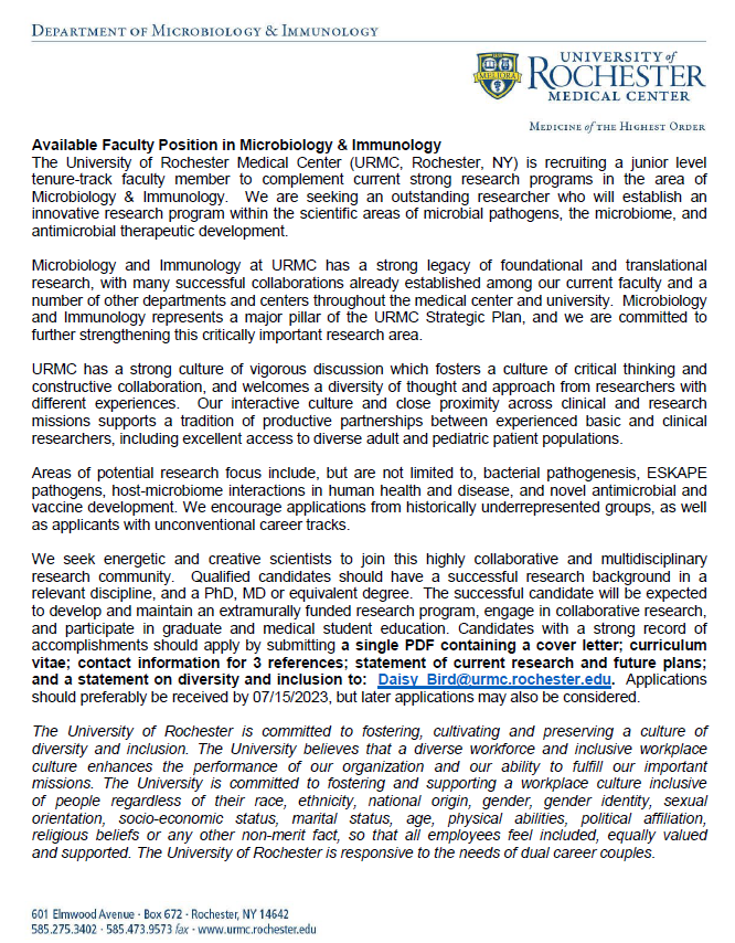 URMC Immunology, Microbiology, & Virology tweet media