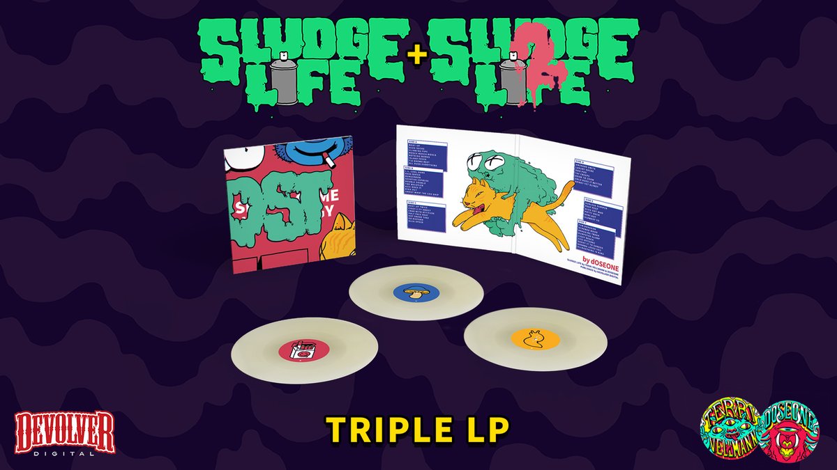 Laced_audio's tweet photo. Live your best SLUDGE LIFE with these petrochemical vinyl products:
👻 #SludgeLife 1+2 OST triple LP
🐸 #SludgeLife2 - BIG MUD 7" singles
Pre-order your piping hot wax from the @devolverdigital store: https://t.co/CTKM8KsMQR
🎧 @doseone | 🎨 @terrivellmann https://t.co/DNprMK18XT