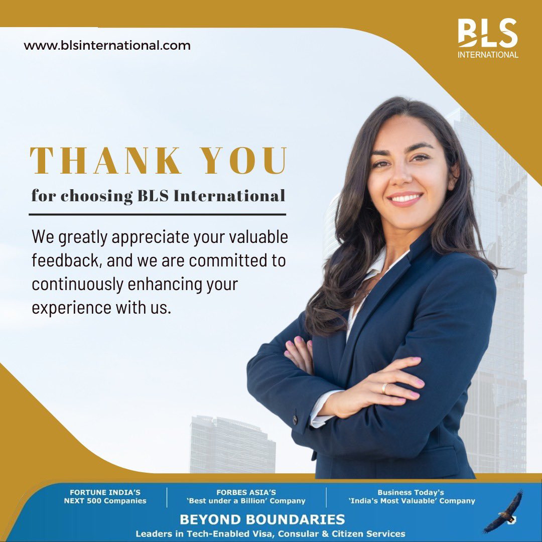 BLSintServices's tweet photo. Your stellar #reviews are the fuel that drives us to innovate and perfect our #operations and #services.
Your satisfaction is our top priority, and we remain committed to delivering exceptional experiences. Thank you for inspiring us to reach new heights!
#travelwithbls #blsedge https://t.co/dCWszxvA8F
