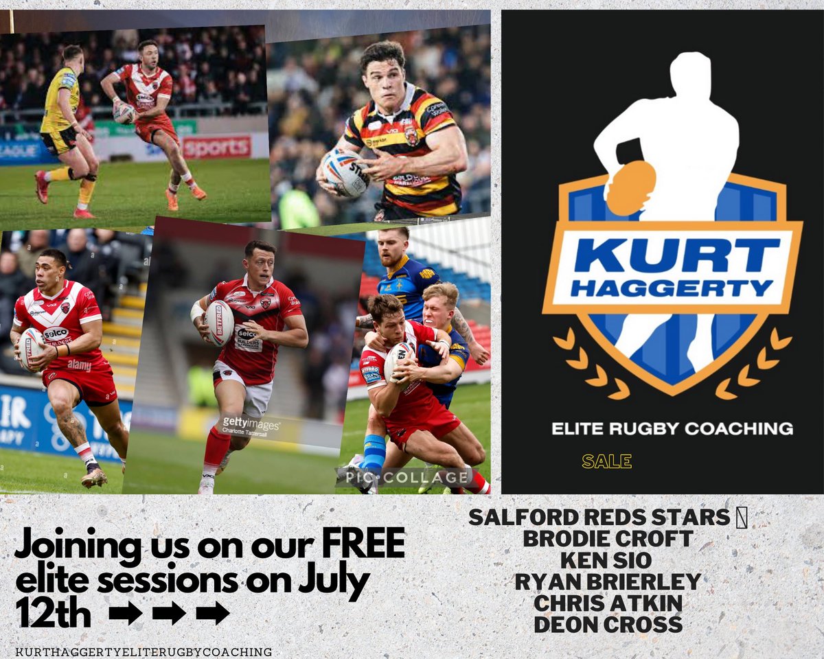 BIG ANNOUNCEMENT :- 👹🏉

Salford Red Devils players -
Brodie Croft 
Ken Sio 
Ryan Brierley 
Deon Cross 
Chris Atkin 
Will be coming along to our FREE open sessions on Wednesday the 12th July‼️

Get in touch &amp; drop us a message to book on this unique and fantastic opportunity!