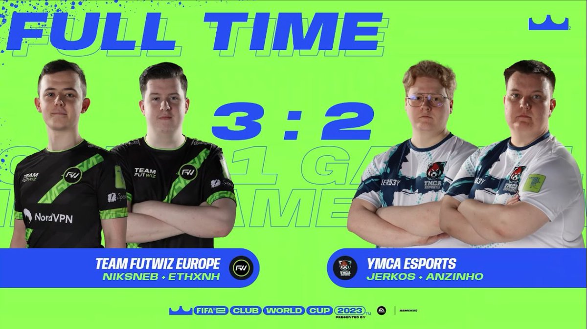 Toisessa ottelussa tilanteita riitti, oli rankkaria ja oli tyhjää maalia tarjolla. Kovan väännön päätteeksi vastustaja vei pitemmän korren.
3-2

Vs. <a href="/TeamFUTWIZ/">Team FUTWIZ</a>

#FeCWC <a href="/FIFAe/">FIFAe</a> #ymcatampere #ymcaesports